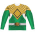 POWER RANGERS/GREEN RANGER (FRONT/BACK PRINT) - L/S ADULT POLY CREW  - MULTI