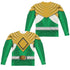 POWER RANGERS/GREEN RANGER (FRONT/BACK PRINT) - L/S ADULT POLY CREW  - MULTI