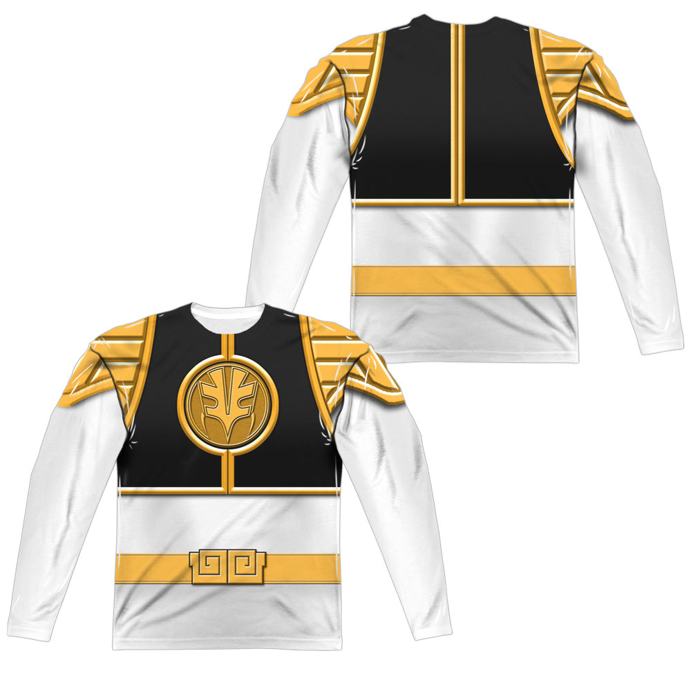 POWER RANGERS/WHITE RANGER(FRONT/BACK PRINT) - L/S ADULT POLY CREW  - MULTI
