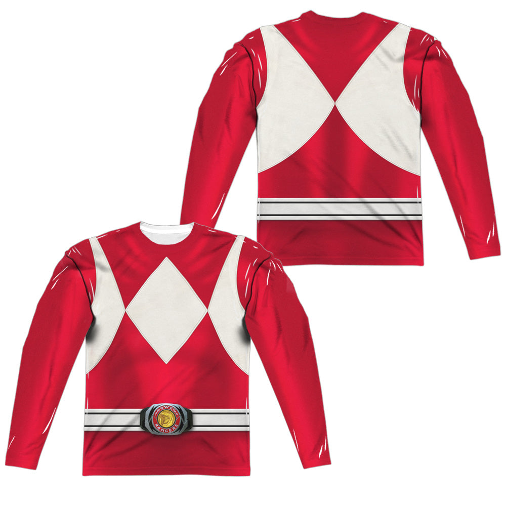 POWER RANGERS/RED RANGER (FRONT/BACK PRINT) - L/S ADULT POLY CREW  - MULTI