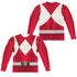 POWER RANGERS/RED RANGER (FRONT/BACK PRINT) - L/S ADULT POLY CREW  - MULTI