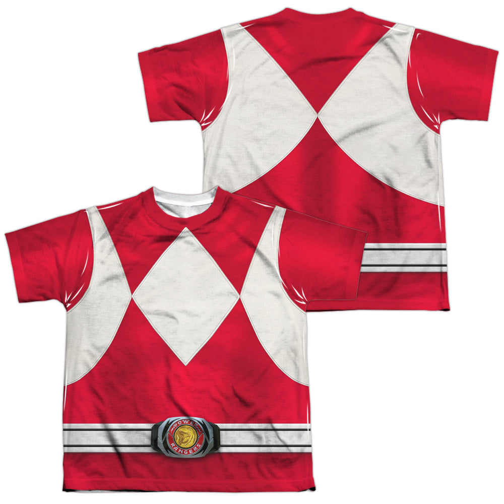 POWER RANGERS/RED RANGER (FRONT/BACK PRINT) - S/S YOUTH POLY CREW - MULTI