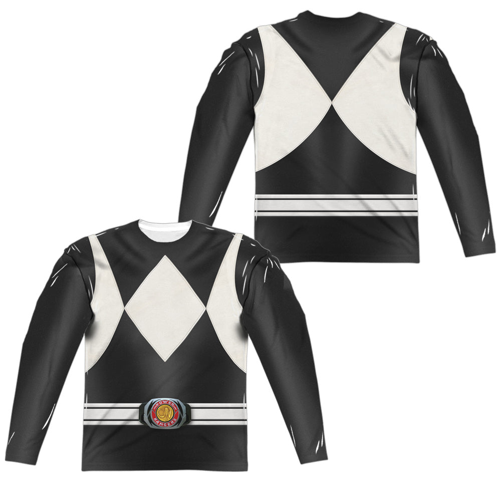 POWER RANGERS/BLACK RANGER (FRONT/BACK PRINT) - L/S ADULT POLY CREW  - MULTI