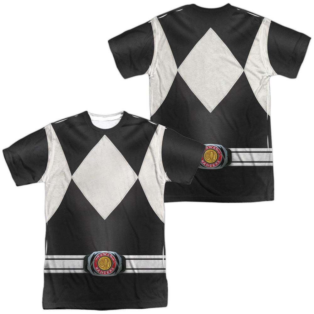 POWER RANGERS/BLACK RANGER (FRONT/BACK PRINT) - S/S ADULT POLY CREW - MULTI