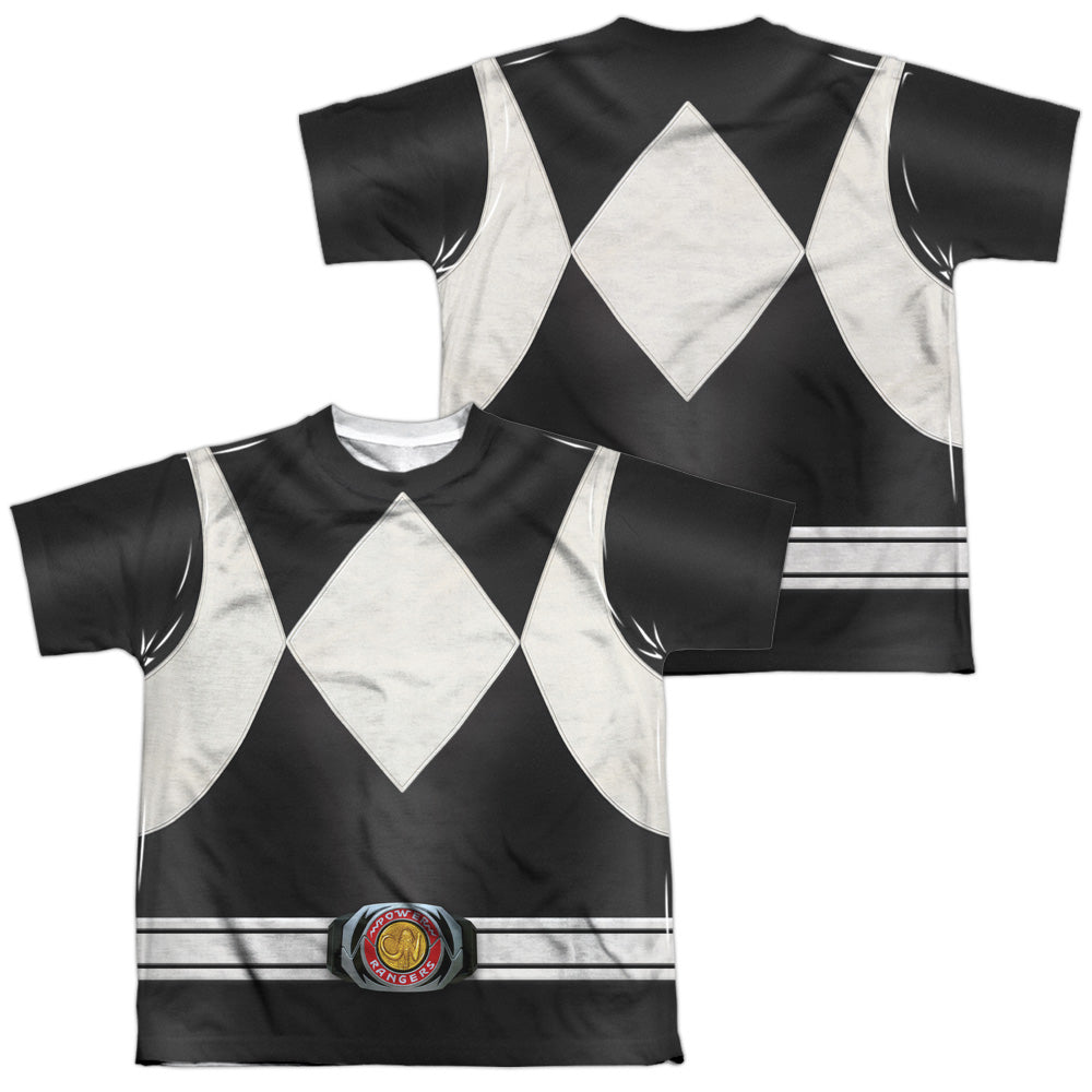POWER RANGERS/BLACK RANGER (FRONT/BACK PRINT) - S/S YOUTH POLY CREW - MULTI