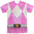 POWER RANGERS/PINK RANGER (FRONT/BACK PRINT) - S/S ADULT POLY CREW - MULTI