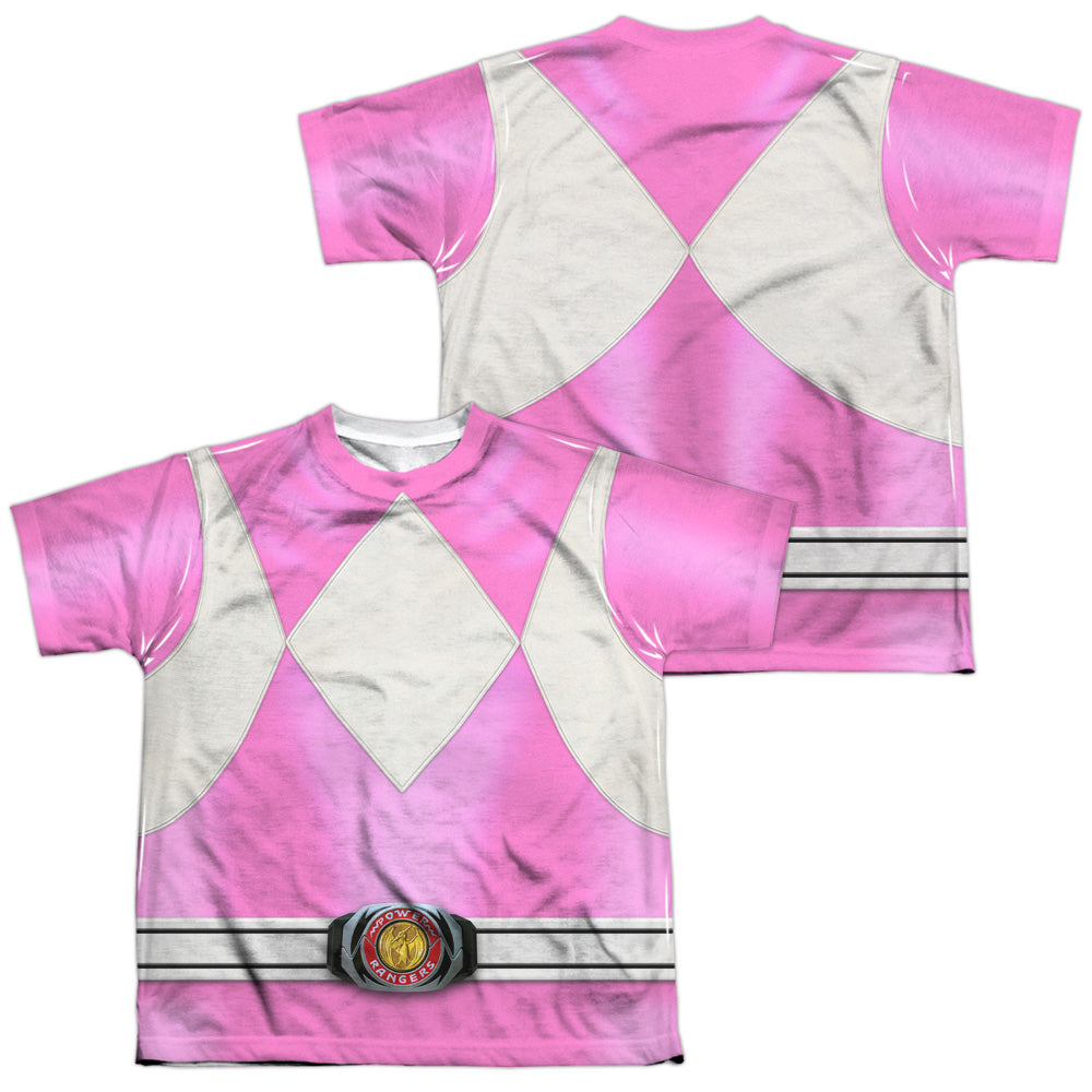 POWER RANGERS/PINK RANGER (FRONT/BACK PRINT) - S/S YOUTH POLY CREW - MULTI