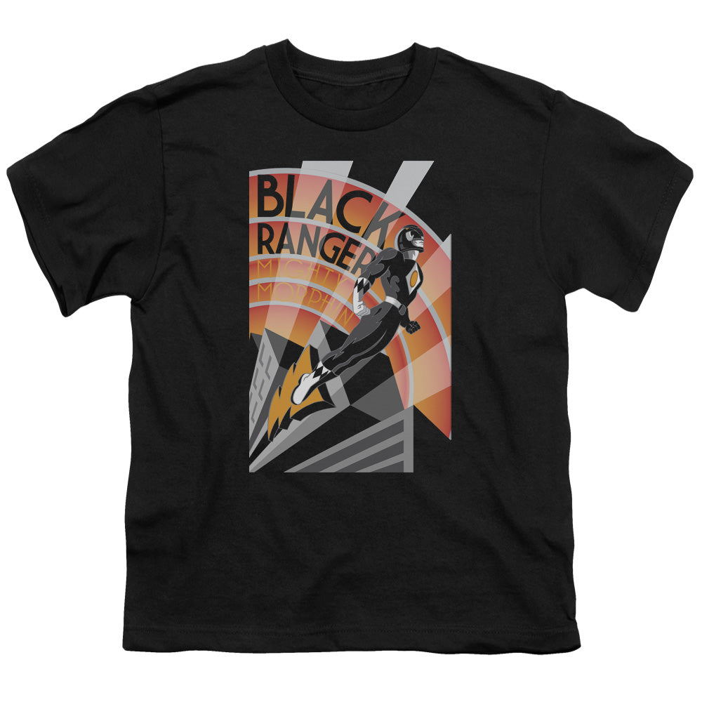 POWER RANGERS/BLACK RANGER DECO - S/S YOUTH 18/1 - BLACK