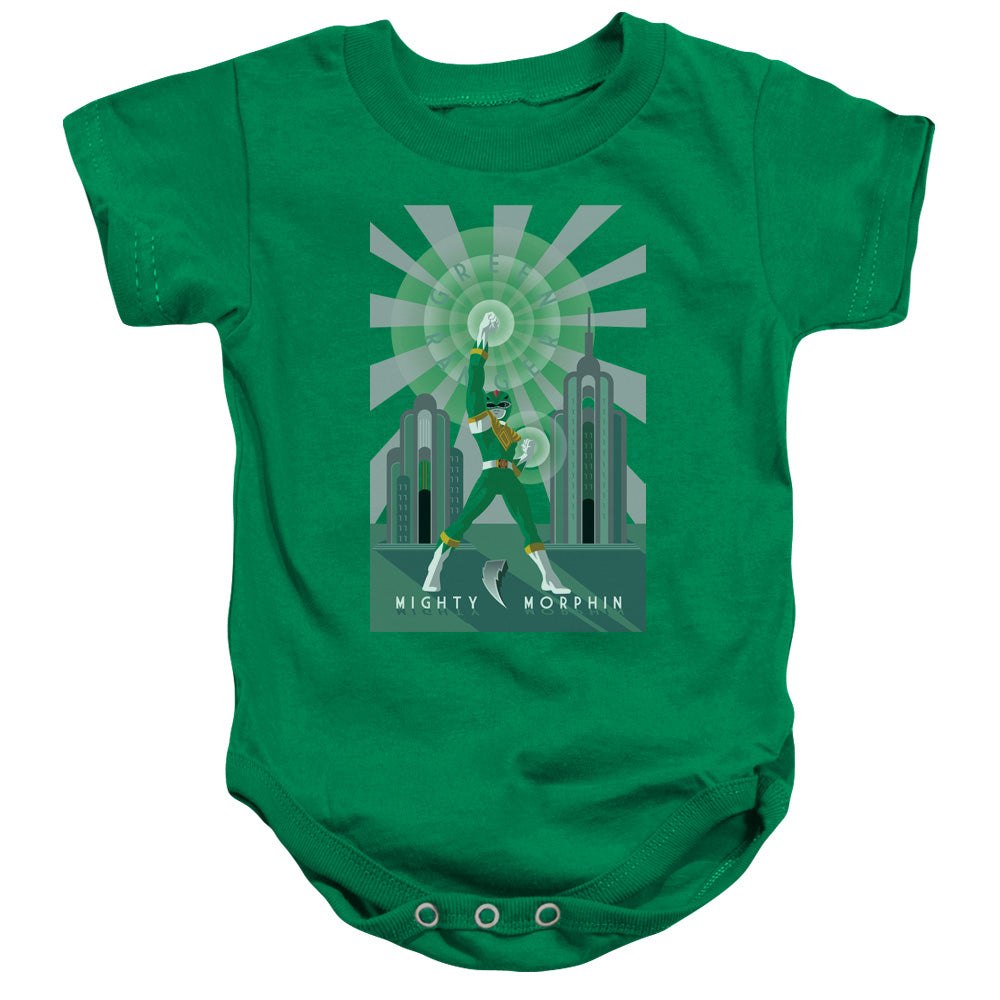 POWER RANGERS/GREEN RANGER DECO - INFANT SNAPSUIT - KELLY GREEN
