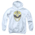 POWER RANGERS/WHITE RANGER MASK - YOUTH PULLOVER HOODIE - WHITE