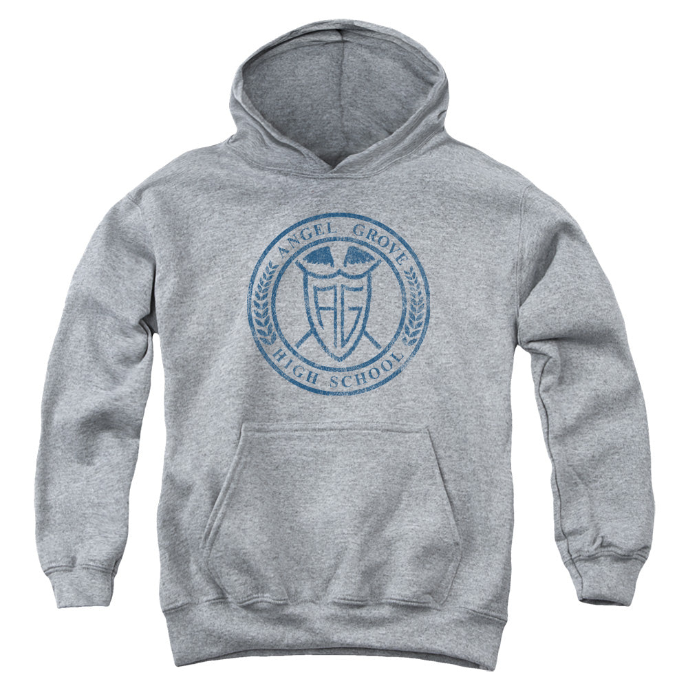 POWER RANGERS/ANGEL GROVE HS - YOUTH PULLOVER HOODIE - ATHLETIC HEATHER