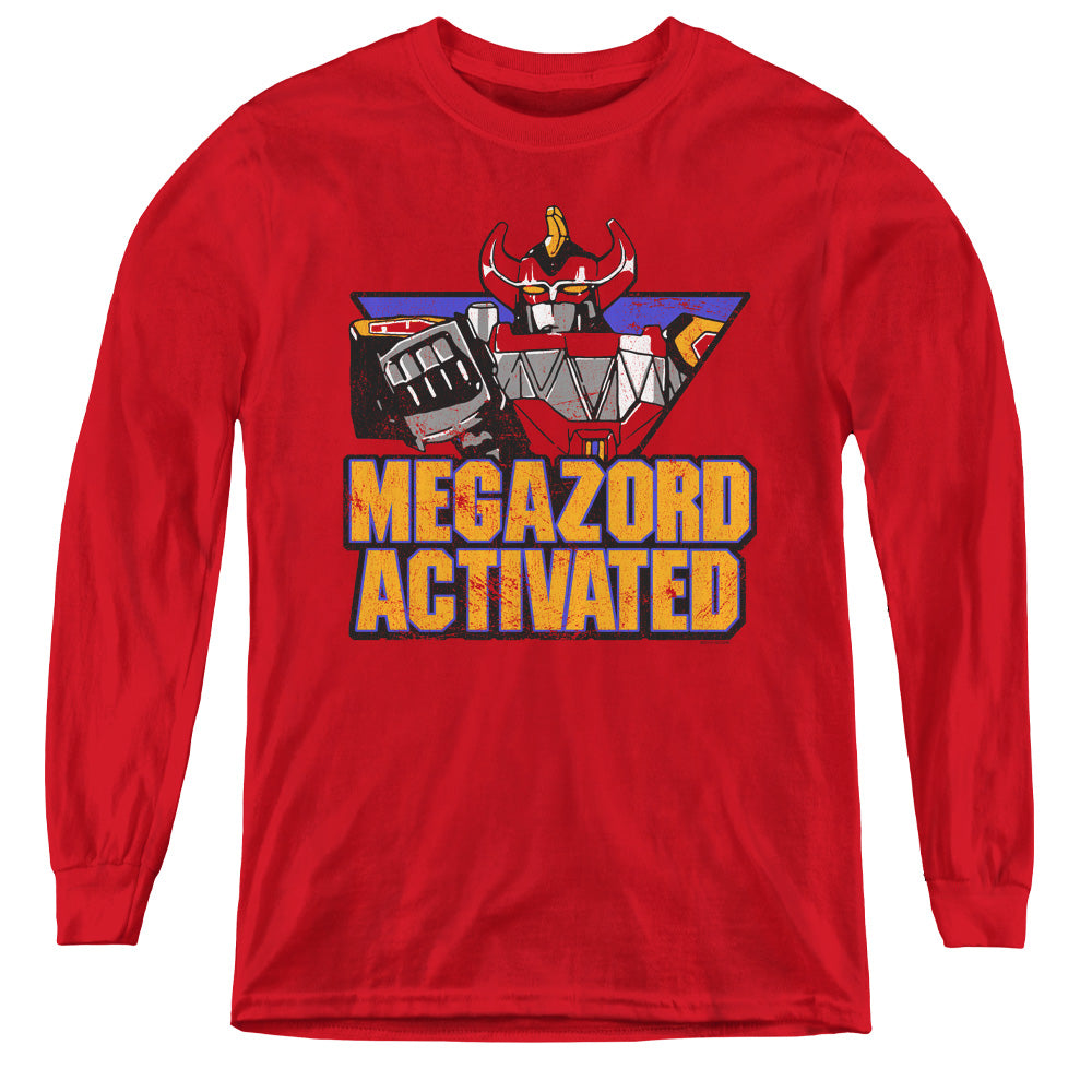 POWER RANGERS/MEGAZORD ACTIVATED - YOUTH LONG SLEEVE TEE - RED