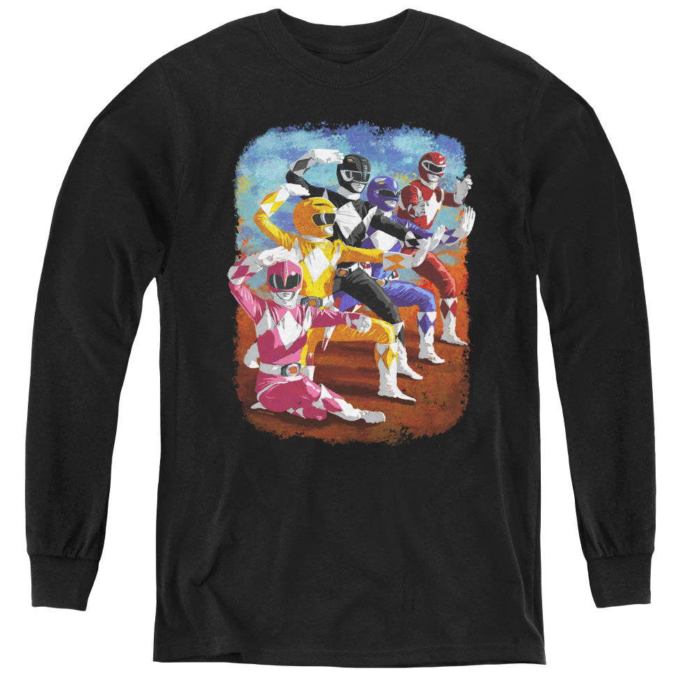 POWER RANGERS/IMPRESSIONIST RANGERS - YOUTH LONG SLEEVE TEE - BLACK