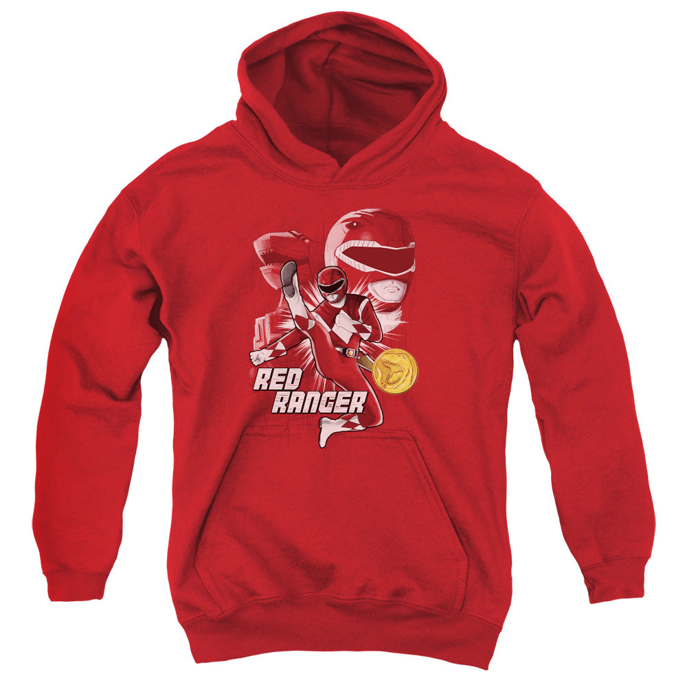 POWER RANGERS/RED RANGER -  YOUTH PULLOVER HOODIE  - RED