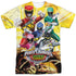POWER RANGERS DINO CHARGE/CHARGED FOR BATTLE (FRONT/BACK PRINT) - S/S ADULT POLY CREW - MULTI