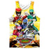 POWER RANGERS DINO CHARGE/CHARGED FOR BATTLE (FRONT/BACK PRINT) - ADULT POLY TANK TOP - MULTI