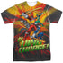 POWER RANGERS DINO CHARGE/HASHTAG (FRONT/BACK PRINT) - S/S ADULT POLY CREW - MULTI