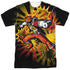 POWER RANGERS DINO CHARGE/RED RANGER BURST (FRONT/BACK PRINT) - S/S ADULT POLY CREW - MULTI