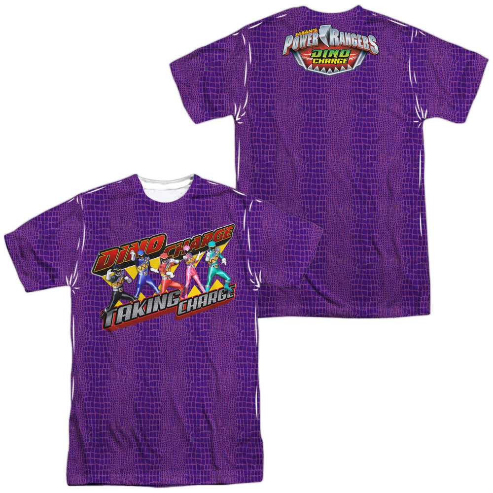 POWER RANGERS DINO CHARGE/TAKING CHARGE (FRONT/BACK PRINT) - S/S ADULT POLY CREW - MULTI