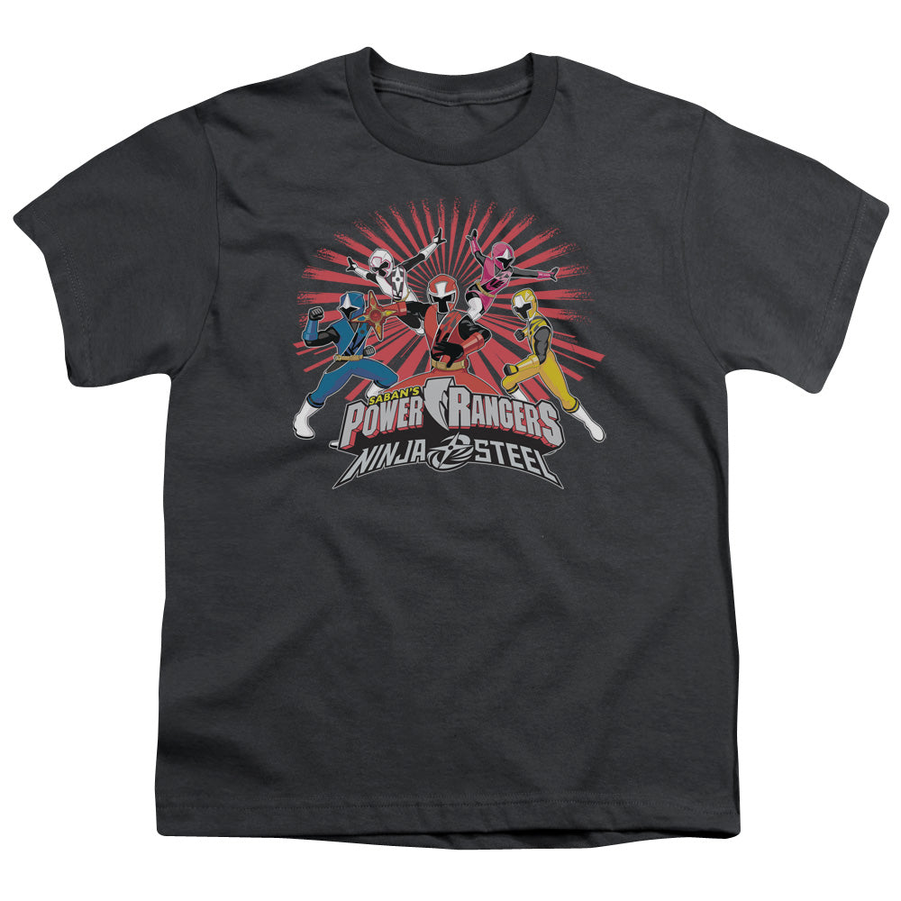 POWER RANGERS NINJA STEEL/NINJA BLAST - S/S YOUTH 18/1 - CHARCOAL
