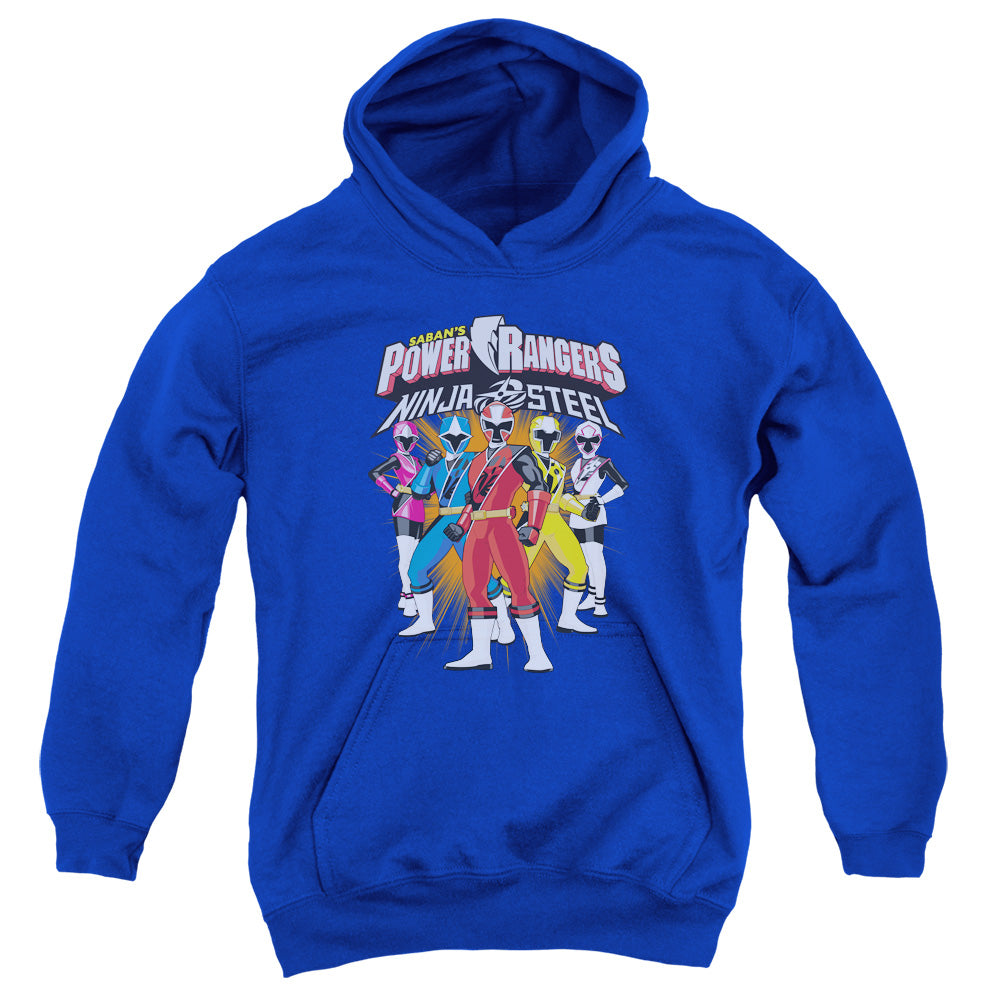 POWER RANGERS NINJA STEEL/TEAM LINEUP - YOUTH PULLOVER HOODIE - ROYAL BLUE