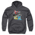 POWER RANGERS NINJA STEEL/PANELS - YOUTH PULLOVER HOODIE - CHARCOAL