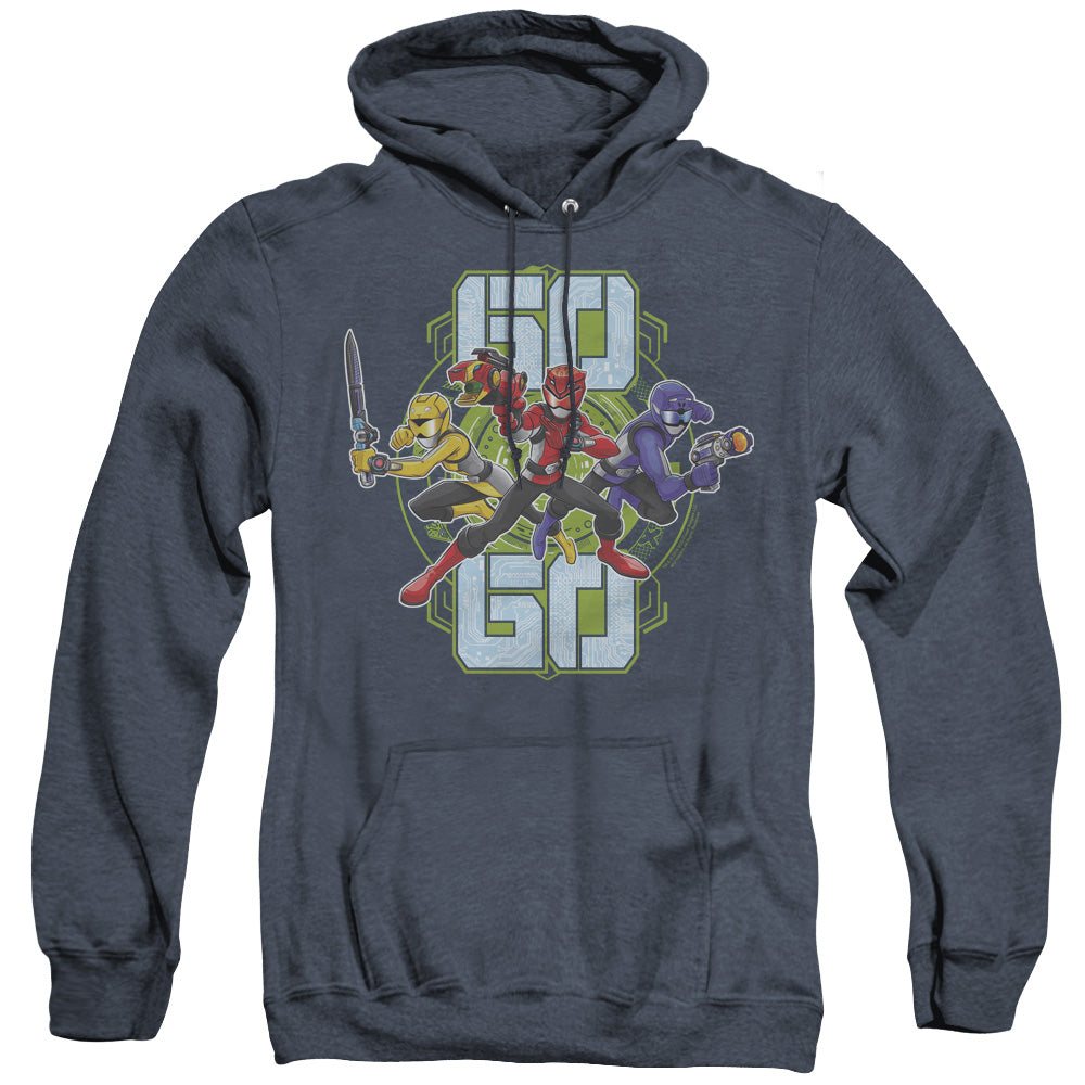 POWER RANGERS BEAST MORPHERS/GO GO - ADULT HEATHER HOODIE - NAVY