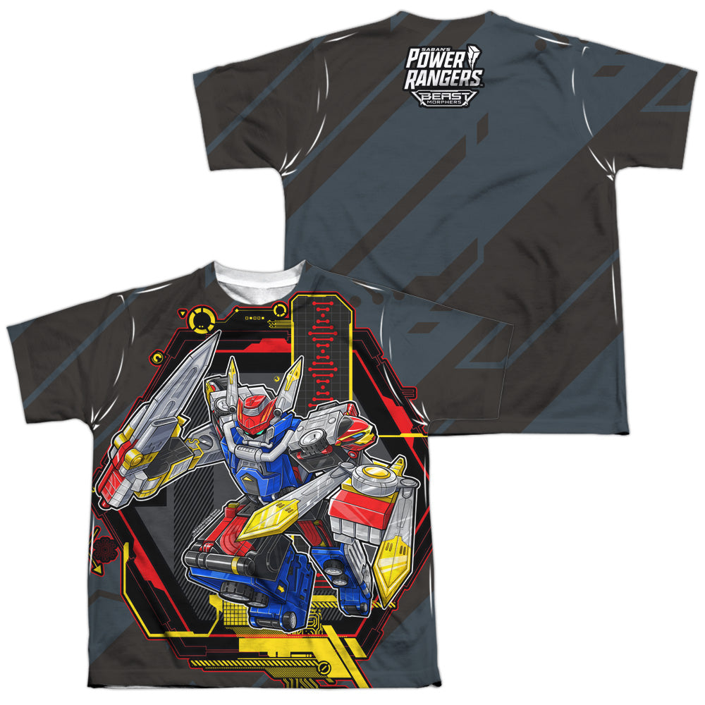 POWER RANGERS BEAST MORPHERS/MEGAZORD (FRONT/BACK PRINT) - S/S YOUTH POLY CREW - MULTI