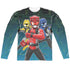 POWER RANGERS BEAST MORPHERS/BATTLE STANCE (FRONT/BACK PRINT) - L/S ADULT POLY CREW  - MULTI