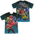 POWER RANGERS BEAST MORPHERS/BATTLE STANCE (FRONT/BACK PRINT) - S/S ADULT POLY CREW - MULTI