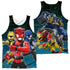 POWER RANGERS BEAST MORPHERS/BATTLE STANCE (FRONT/BACK PRINT) - ADULT POLY TANK TOP - MULTI