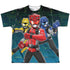 POWER RANGERS BEAST MORPHERS/BATTLE STANCE (FRONT/BACK PRINT) - S/S YOUTH POLY CREW - MULTI