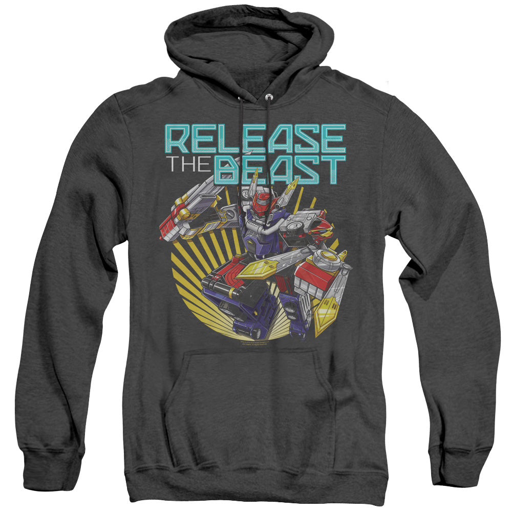 POWER RANGERS BEAST MORPHERS/BEAST RELEASE - ADULT HEATHER HOODIE - BLACK
