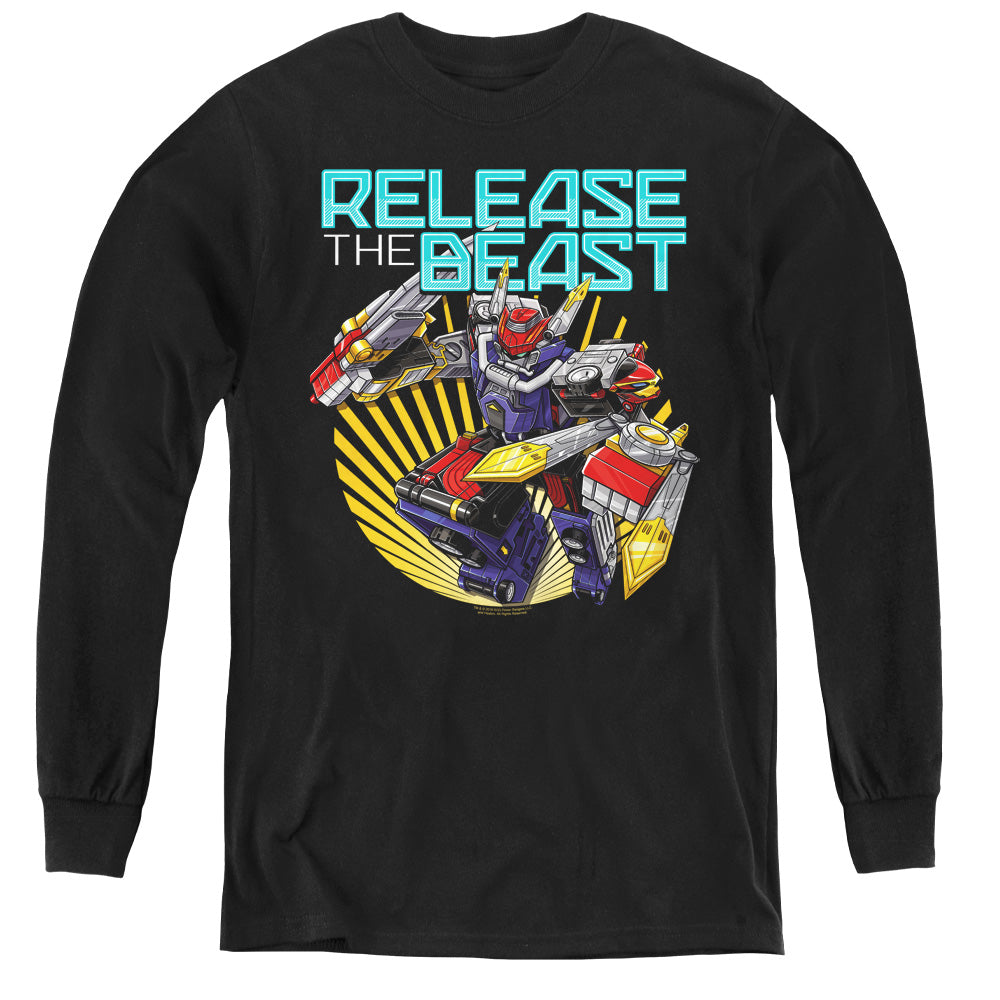 POWER RANGERS BEAST MORPHERS/BEAST RELEASE - YOUTH LONG SLEEVE TEE - BLACK