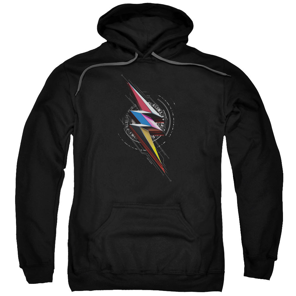 POWER RANGERS MOVIE/BOLT SIGIL - ADULT PULLOVER HOODIE - BLACK