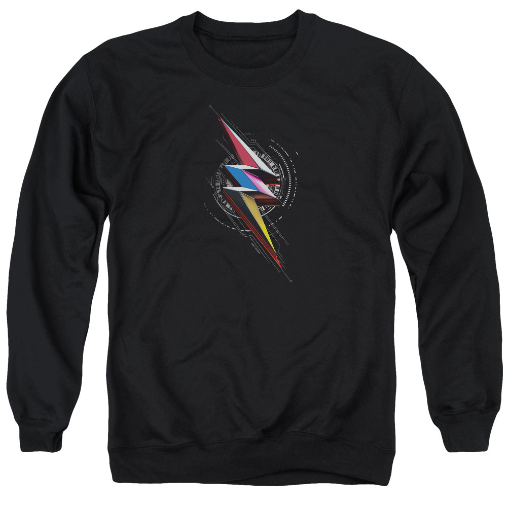 POWER RANGERS MOVIE/BOLT SIGIL - ADULT CREWNECK SWEATSHIRT - BLACK