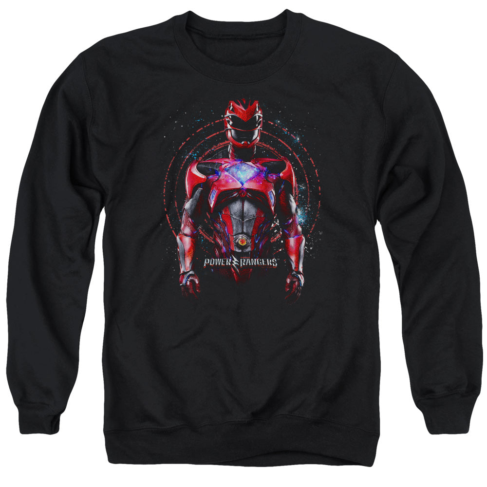 POWER RANGERS MOVIE/RED RANGER - ADULT CREWNECK SWEATSHIRT - BLACK