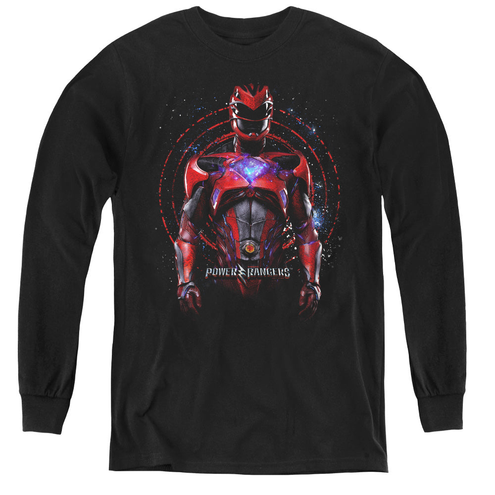 POWER RANGERS MOVIE/RED RANGER - YOUTH LONG SLEEVE TEE - BLACK