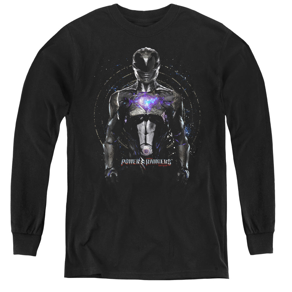 POWER RANGERS MOVIE/BLACK RANGER - YOUTH LONG SLEEVE TEE - BLACK