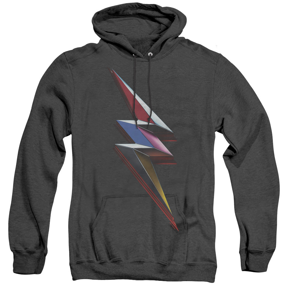 POWER RANGERS MOVIE/MOVIE BOLT - ADULT HEATHER HOODIE - BLACK