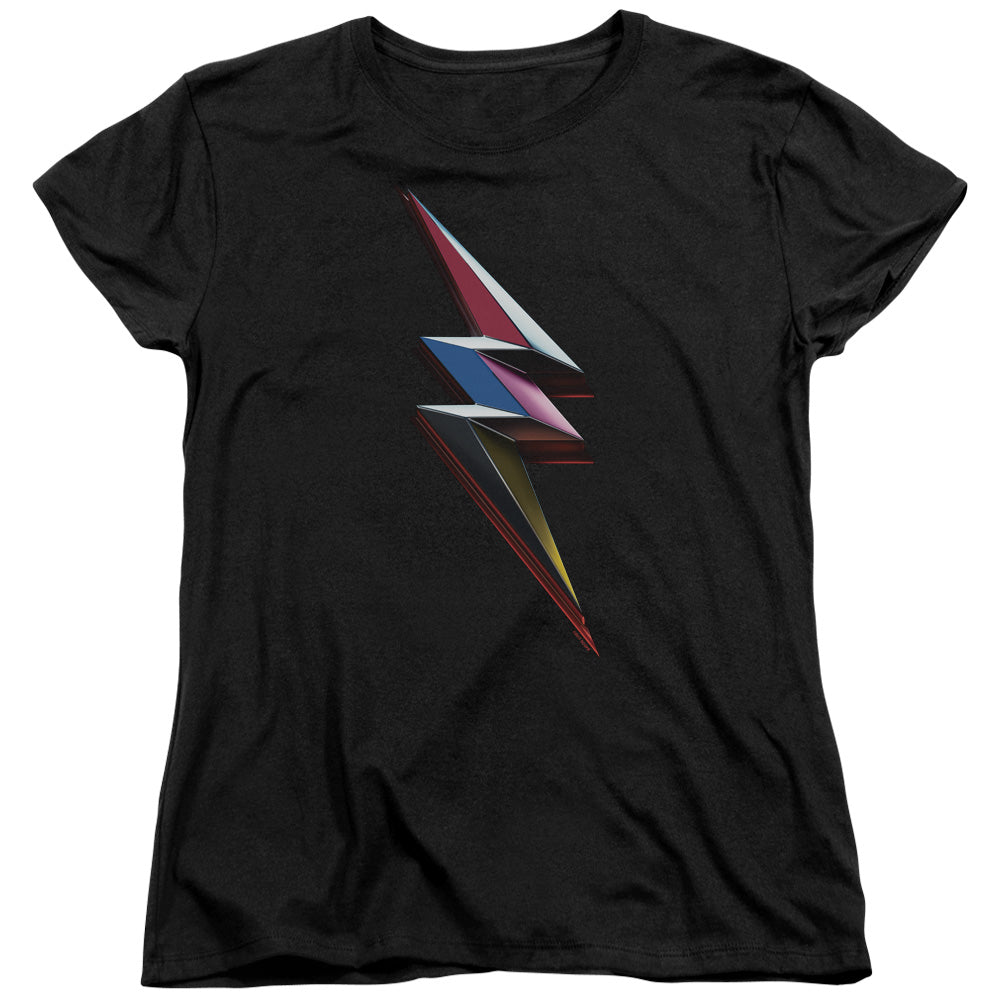 POWER RANGERS MOVIE/MOVIE BOLT - S/S WOMENS TEE - BLACK