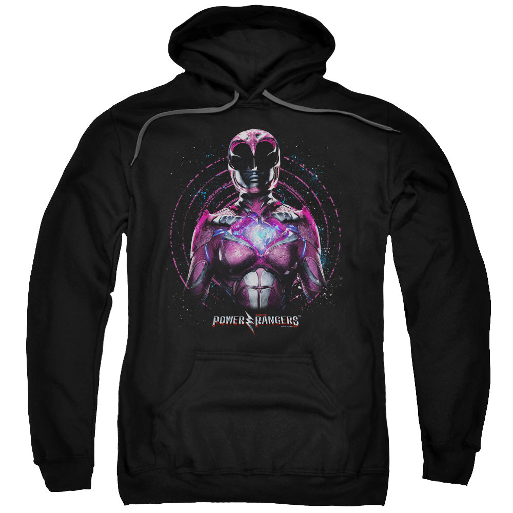 POWER RANGERS MOVIE/PINK RANGER - ADULT PULLOVER HOODIE - BLACK