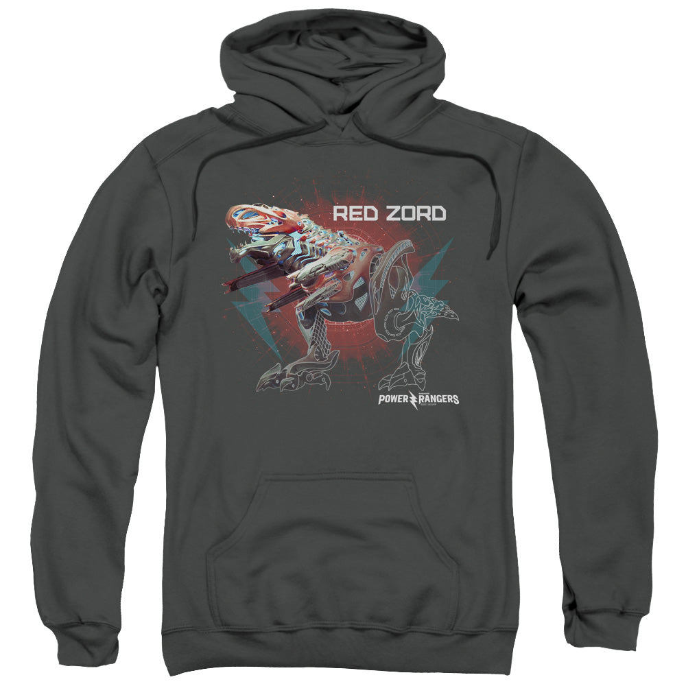 POWER RANGERS MOVIE/RED ZORD - ADULT PULLOVER HOODIE - CHARCOAL
