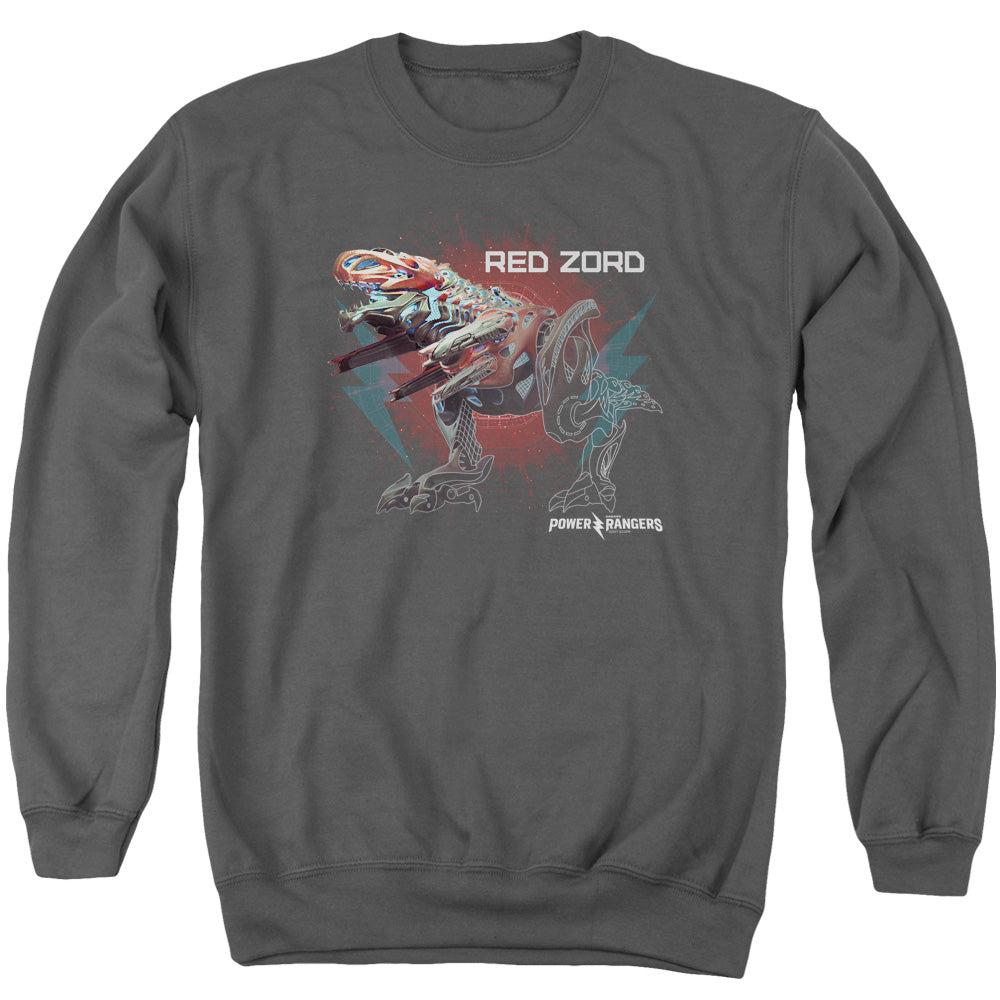 POWER RANGERS MOVIE/RED ZORD - ADULT CREWNECK SWEATSHIRT - CHARCOAL