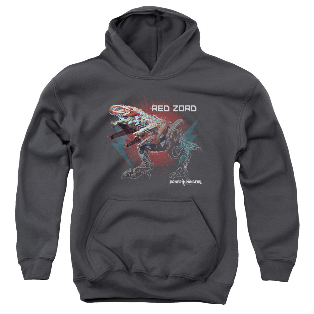 POWER RANGERS MOVIE/RED ZORD - YOUTH PULLOVER HOODIE - CHARCOAL