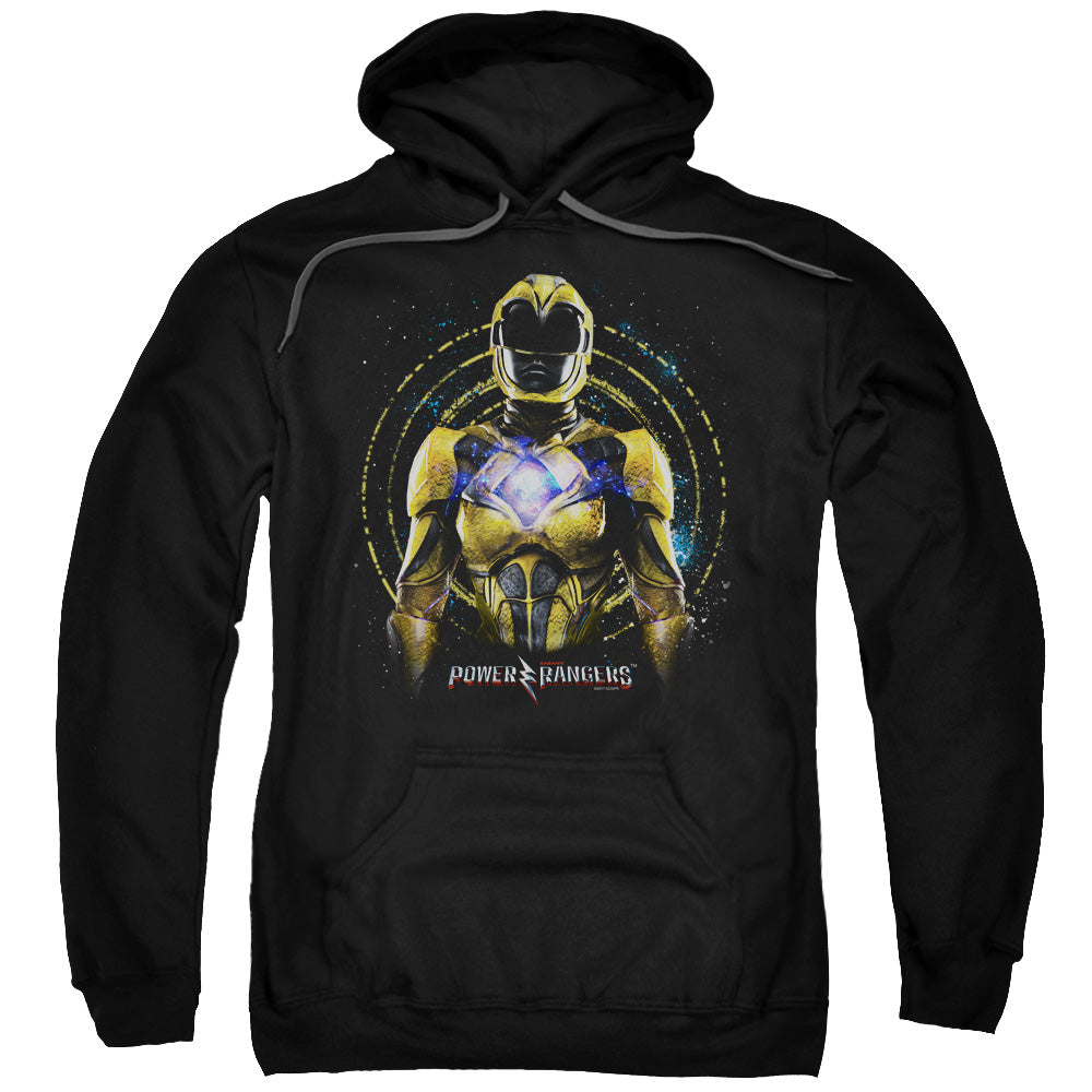 POWER RANGERS MOVIE/YELLOW RANGER - ADULT PULLOVER HOODIE - BLACK