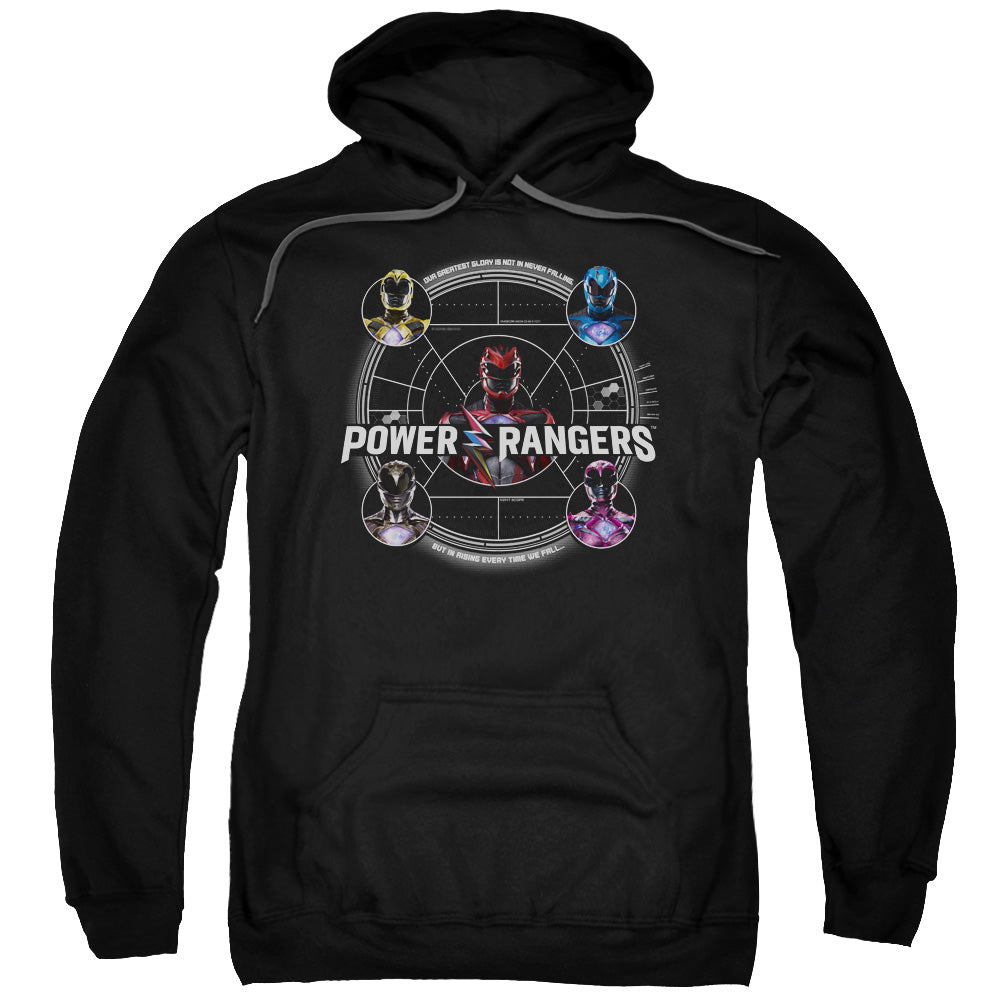 POWER RANGERS MOVIE/GREATEST GLORY - ADULT PULLOVER HOODIE - BLACK
