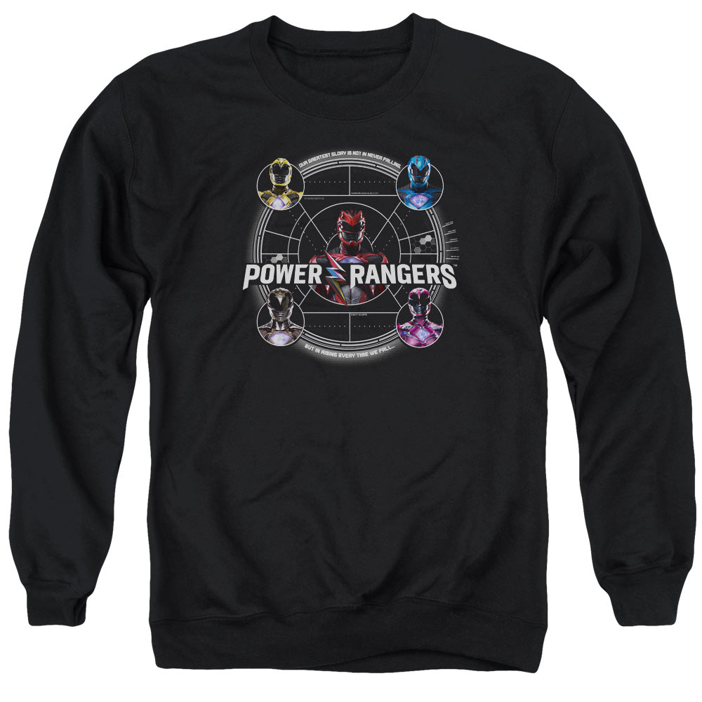 POWER RANGERS MOVIE/GREATEST GLORY - ADULT CREWNECK SWEATSHIRT - BLACK