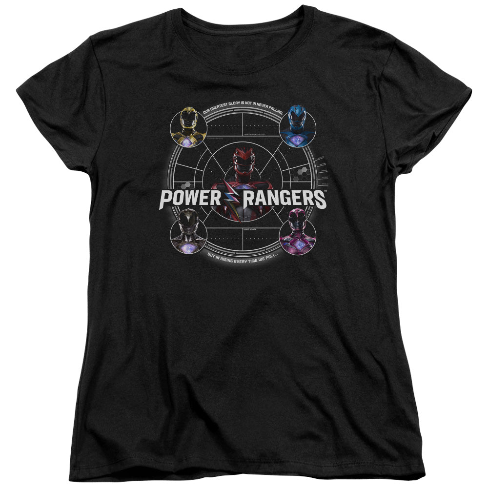 POWER RANGERS MOVIE/GREATEST GLORY - S/S WOMENS TEE - BLACK