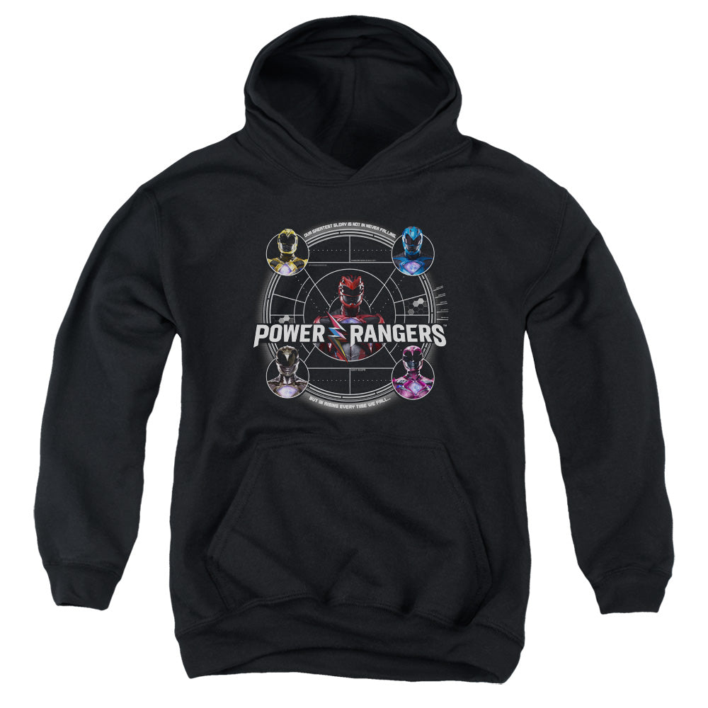POWER RANGERS MOVIE/GREATEST GLORY - YOUTH PULLOVER HOODIE - BLACK